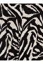 Black Patterned Women's Trousers with Elastic Waist - 2