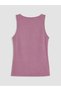 Purple U-Neck Buckle Detailed Gathered Blouse - 6
