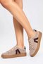 Women's Platform Sole Color Block Lace-Up Retro Sneakers Artificial Leather Casual Comfortable Modern Stylish - 3