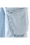 Wide Leg Cargo Jeans with Buttoned Waist - 5