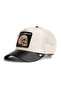 . Faux Leather Skull Trucker Cap
