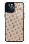 iPhone 12 Pro Max Dark Cream Lv Design Glossy Phone Case