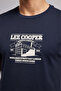 Navy Blue Men's Regular Fit Logo Printed T-Shirt 262 Lcm 242055 Weston Navy Blue - 4