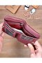 Genuine Leather Card Holder Zippered Small Women's Wallet 2152 - 3