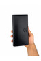 Men's Genuine Leather Black Long Wallet with Phone Compartment and Card Holder - 4