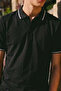 Men's Buttoned Fashion Black Polo Collar T-Shirt - 6