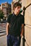 Men's Buttoned Fashion Black Polo Collar T-Shirt - 4