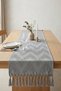 Zigzag Patterned Tasseled Tablecloth Decorative Living Room and Kitchen Table Runner - 5