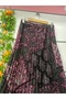 Patterned Pleated Crepe Skirt with Lining - 2