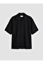 Lcw Vision Black Relax Fit Resort Collar Men's Shirt - 5