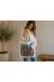 Digital Printed Suede Fabric Women's Shoulder Bag – Multi-Colored Patterned Casual and Beach Bag - 4