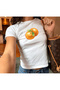 Orange Fruit Printed Women's Body Tee