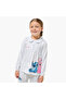 Cotton Peter Pan Collar Long Sleeves Pyjama Set with Angel and Stitch Print - 2