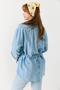 Women's Belted Comfortable Cut Shirt Blue - 5