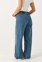 Women's loose fit denim pants with elastic waist in blue - 5