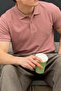 Men's Cotton Fashion Pink Polo Collar T-Shirt - 5