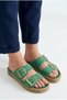 İces Daily Buckle Summer Green Nubuck Women's Slippers
