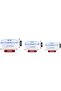 3-Piece Glass Food Storage Set Clear/Blue 400ml,640ml,1040ml - 7