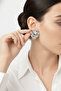 Shiny Silver Color Earrings with Wavy Heart Design - Stylish and Modern Bijouterie - 3