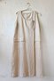 Beige Pool Collar Sleeveless Zippered Double Flap Pockets Casual 100% Linen Woven Dress 110 55 - 5