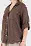 Comfortable Fit Long Sleeve Linen Shirt Shirt 6684 - 7