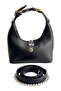 Madrid Scarf Detailed Hobo Baguette Bag Adjustable Chain Shoulder and Hand Bag