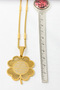 Gold Color Stainless Steel Necklace with Evil Eye Verse & Ottoman Monogram Clover Design and Bar and Chain Design - 3