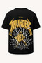 Oversize Zenitsu Lightning Demon Slayer Printed T-Shirt - Large Print on Front and Back - Wide Cut