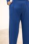 67008 Large Size Men's Collared Half Placket Combed Cotton Trouser Suit - Indigo - 6