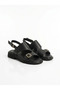 Genuine Leather Black Stylish and Comfortable Buckle Women's Sandals - 4