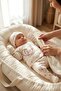Baby Girl 5-Piece Hospital Outfit Set 0-3 Months Newborn Rabbit Patterned Embroidered Hat and Gloves - 5