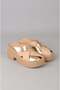 Seç 880016 genuine leather platform heel women's slipper (heel height: 7cm) beige-gold - 3