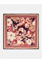 Retro Floral Patterned Viscose Scarf Dried Rose