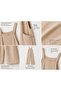 Women's Beige Aerobin Fabric Straps, Pockets, Wide Leg Comfortable Jumpsuit - 5