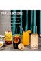 Drinking Glasses 4pcs Set – 470ml (16oz) Can-Shaped Clear Glass Cups, Iced Coffee & Tea Tumblers - 4