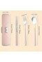 Travel Silverware Set with Case, Portable Lunch Utensils Set for Work, Reusable Travel Cutlery Set - 4