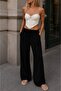 Black Elastic Waist Wide Leg Pants |   Summer's Favorite - 6