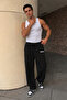Bathing Ape Printed Baggy 3 Yarn Rastered Loose Cut Straight Leg Black Winter Sweatpants Rf0624 - 4