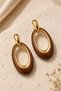 Coffee Tone Oval Design Earrings Stylish and Modern Women's Earrings - 7