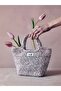 Byds Marshmellow Hand Knitted Mini Tote Bag Powder Pink and Gravel - 4
