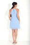 Women's Short Chiffon Dress with Ruffle Front and Lining - 4