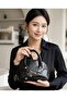 Women's Patent Leather Half Moon Hand and Shoulder Bag – Vintage Y2K Baguette Model - 2