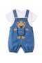 Flexible Denim Gardener Overalls Set with Cotton T-Shirt Summer Baby Girl and Boy Set Unisex