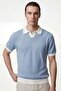 Men's Comfortable Fit Polo Collar Knitwear T-Shirt