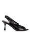 Women's 9 cm Heeled Pointed Toe Open-Front Shoes with Transparent Detail - 4
