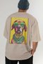 For Dog Lovers 21 Beige Oversize T-Shirt with Dog Print on the Back 100% Cotton Unisex Dog Lover Premium Design - 6