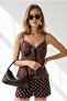 Women's Brown Adjustable Strap Bow Detailed Pera Linen Blouse Blz-19003371 - 3