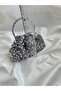 Silver Sequined Portfolio Evening Dress Clutch Bag - 3