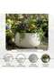 Ashen Ceramic Planter 42.5x42.5x24cm - Grey - 5