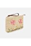 Women's Beige Butterfly Detailed Straw Clutch Bag - 2